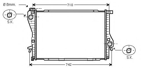 Радиатор, охлаждение двигателя AVA QUALITY COOLING BW2233