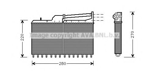 Теплообменник, отопление салона AVA QUALITY COOLING BW6029