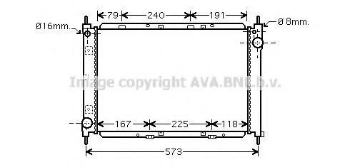 Радиатор, охлаждение двигателя AVA QUALITY COOLING DNA2261