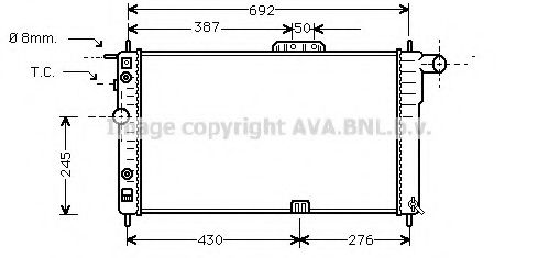 Радиатор, охлаждение двигателя AVA QUALITY COOLING DWA2002