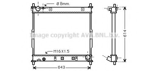 Радиатор, охлаждение двигателя AVA QUALITY COOLING DWA2062