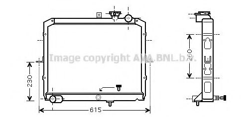 Радиатор, охлаждение двигателя AVA QUALITY COOLING KA2036