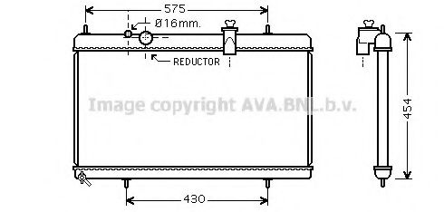 Радиатор, охлаждение двигателя AVA QUALITY COOLING PE2256