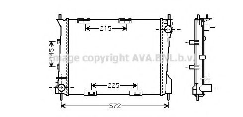 Радиатор, охлаждение двигателя AVA QUALITY COOLING RT2554