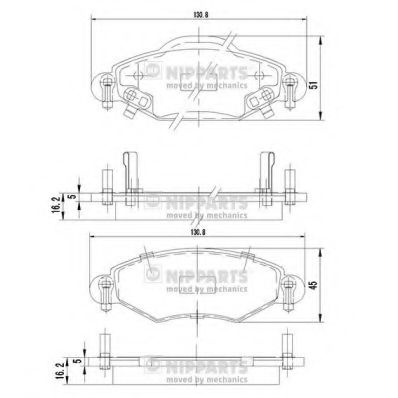 Комплект тормозных колодок, дисковый тормоз NIPPARTS J3602113