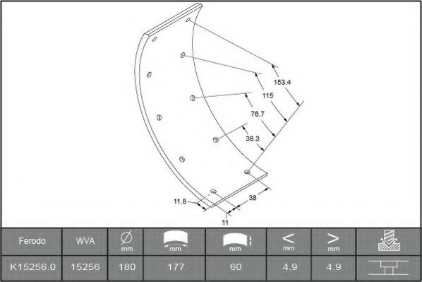 Комплект тормозных башмаков, барабанные тормоза BERAL 15256