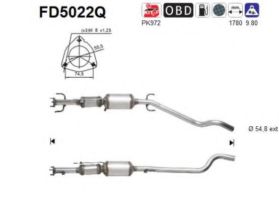 Сажевый / частичный фильтр, система выхлопа ОГ AS FD5022Q