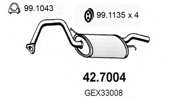 Глушитель выхлопных газов конечный BOSAL 210785