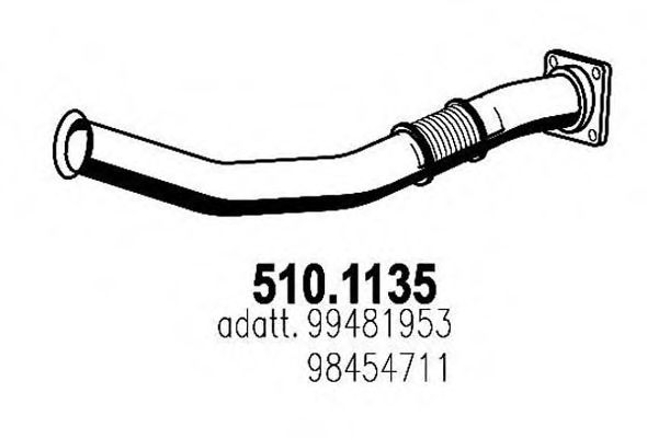 Труба выхлопного газа ASSO 510.1135