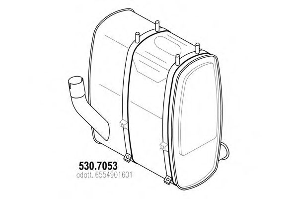 Средний / конечный глушитель ОГ ASSO 530.7053