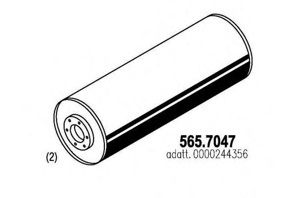 Средний / конечный глушитель ОГ ASSO 565.7047