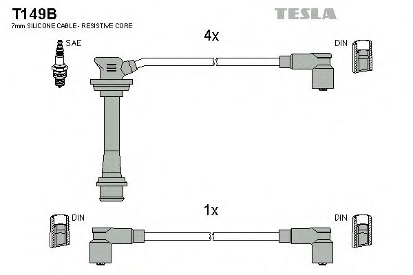 Комплект проводов зажигания TESLA T149B