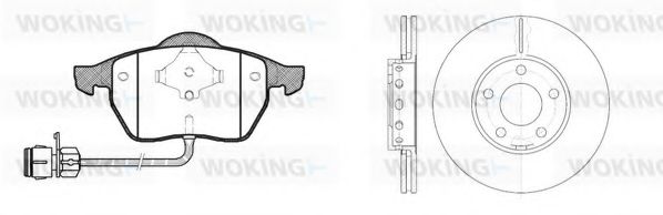Комплект тормозов, дисковый тормозной механизм WOKING 82903.01