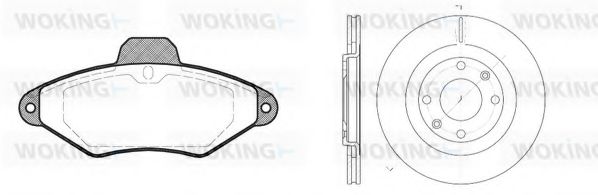 Комплект тормозов, дисковый тормозной механизм WOKING 85383.00