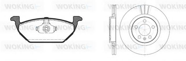 Комплект тормозов, дисковый тормозной механизм WOKING 87333.04