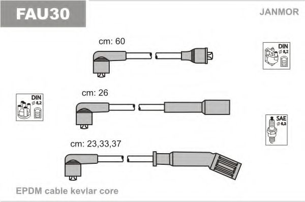 Комплект проводов зажигания JANMOR FAU30