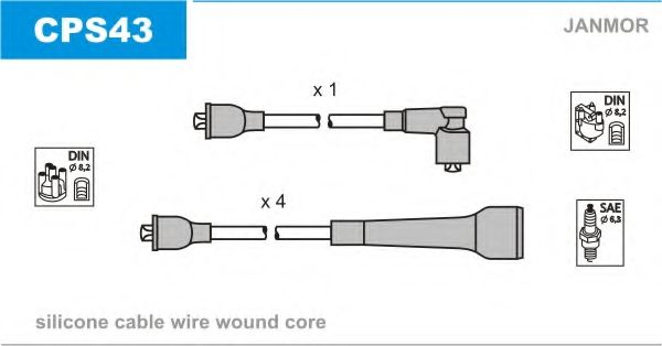 Комплект проводов зажигания JANMOR CPS43
