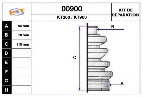 Комплект пылника, приводной вал SNRA 00900
