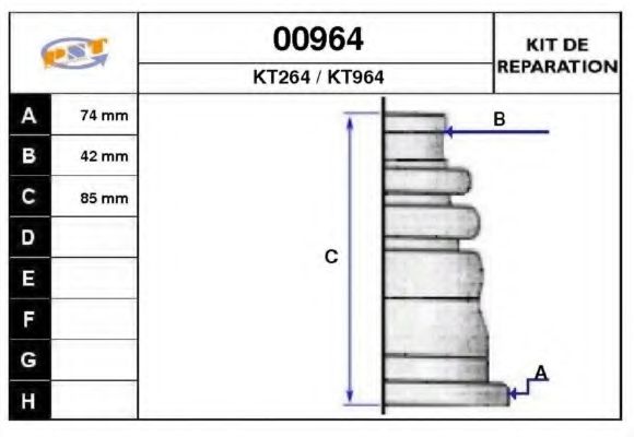 Комплект пылника, приводной вал SNRA 00964