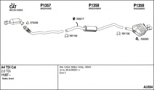 Система выпуска ОГ FENNO AU804