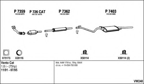 Система выпуска ОГ FENNO VW248