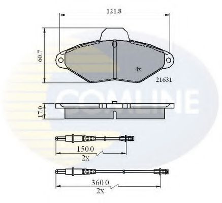 Комплект тормозных колодок, дисковый тормоз COMLINE CBP2568