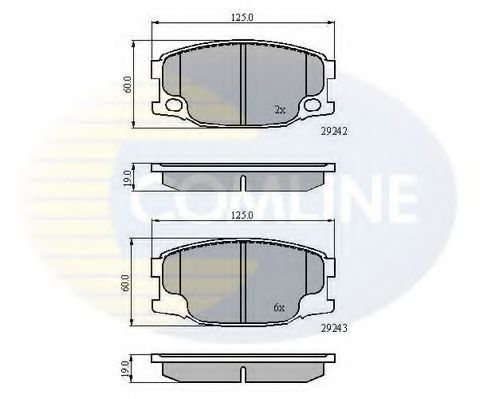Комплект тормозных колодок, дисковый тормоз COMLINE CBP01088