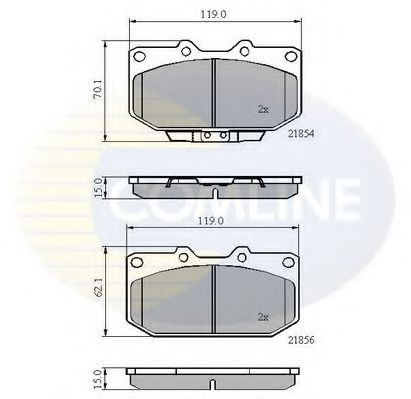 Комплект тормозных колодок, дисковый тормоз COMLINE CBP3829