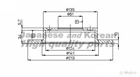 Тормозной диск ASHUKI H038-04