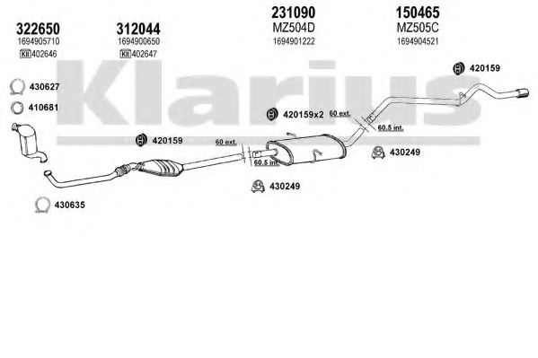 Система выпуска ОГ KLARIUS 600621E