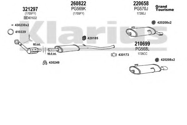 Система выпуска ОГ KLARIUS 630566E