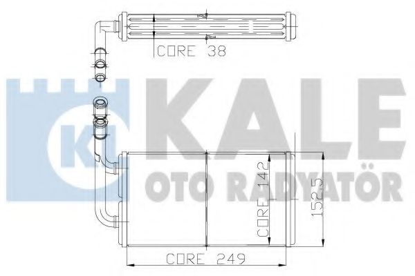 Теплообменник, отопление салона KALE OTO RADYATÖR 104600