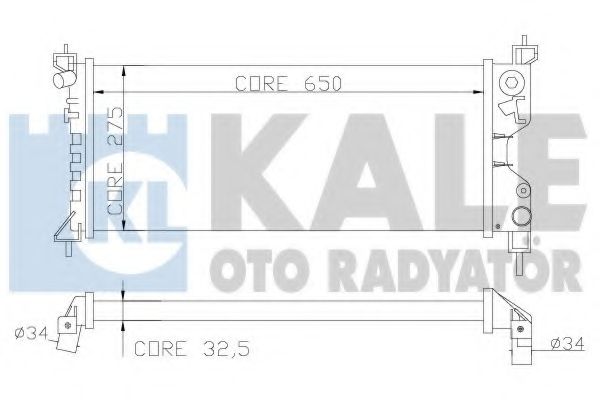 Радиатор, охлаждение двигателя KALE OTO RADYATÖR 372600