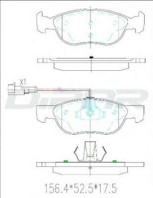 Комплект тормозных колодок, дисковый тормоз DITAS DFB1132