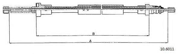 Трос, стояночная тормозная система CABOR 10.6011