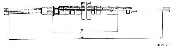 Трос, стояночная тормозная система CABOR 10.6023