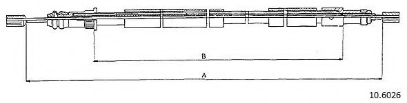 Трос, стояночная тормозная система CABOR 10.6026