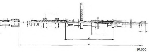 Трос, стояночная тормозная система CABOR 10.660