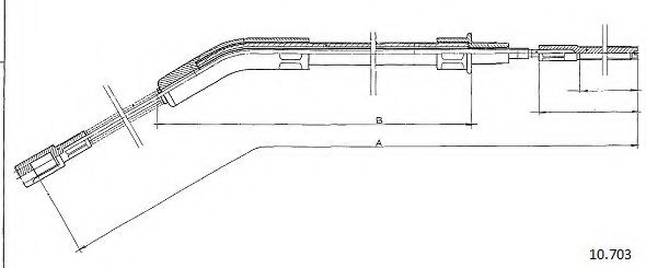 Трос, стояночная тормозная система CABOR 10.703