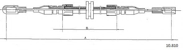 Трос, стояночная тормозная система CABOR 10.810