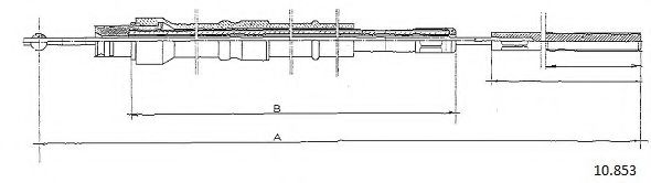 Трос, стояночная тормозная система CABOR 10.853