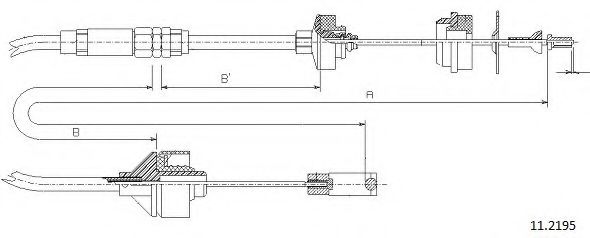 Трос, управление сцеплением CABOR 11.2195