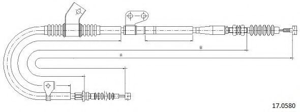 Трос, стояночная тормозная система CABOR 17.0580