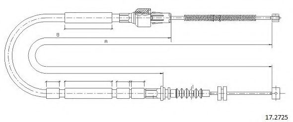 Трос, стояночная тормозная система CABOR 17.2725