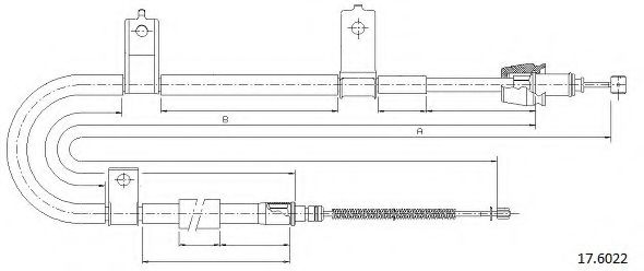 Трос, стояночная тормозная система CABOR 17.6022