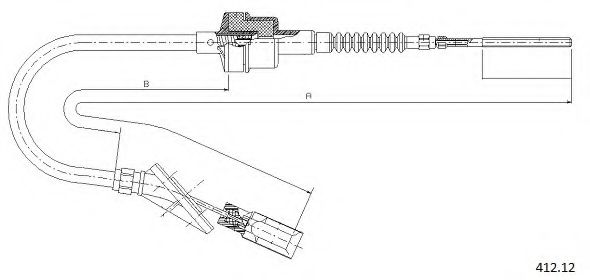 Трос, управление сцеплением CABOR 412.12
