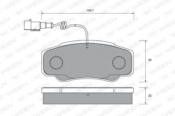 Комплект тормозных колодок, дисковый тормоз WEEN 151-2716