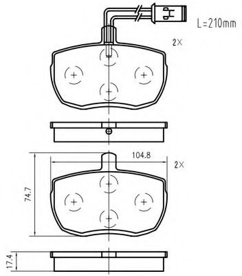 Комплект тормозных колодок, дисковый тормоз VEMA K410703