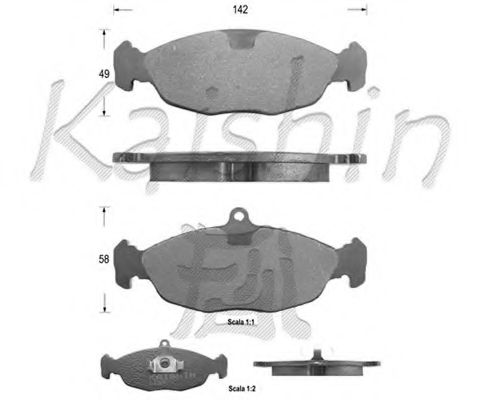 Комплект тормозных колодок, дисковый тормоз KAISHIN FK7063