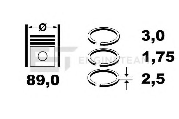 Комплект поршневых колец ET ENGINETEAM R1008800